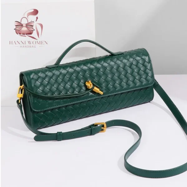 Rectangular Fashion Woven Handbag (green)