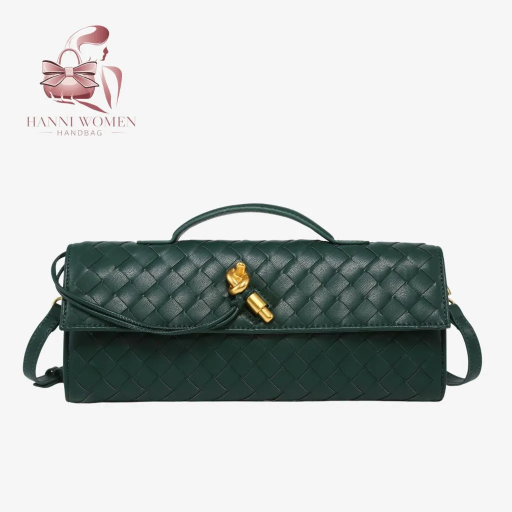 Rectangular Fashion Woven Handbag (green)